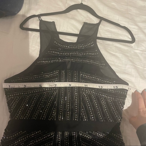 Parker 100% Silk Black Sequin Beaded Mini Dress size Medium - Picture 12 of 13